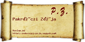 Pakróczi Zója névjegykártya